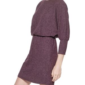 Jessica Howard 16 Blouson Mini Batwing Sleeve‎ Classic Wine Sweater-dress, NWT